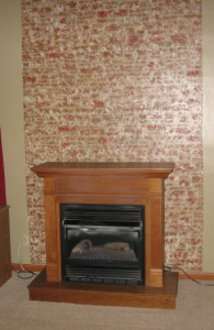 plaster stenciled fireplace