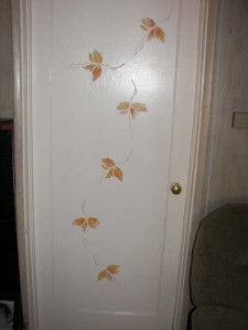 Twig stencil on door