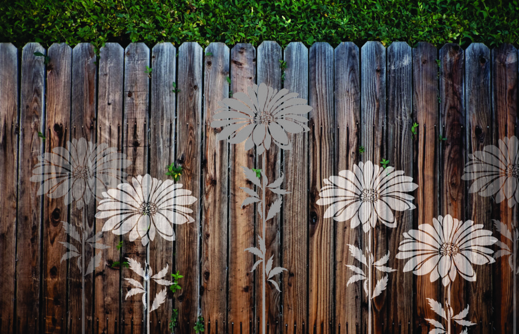 Painting Stencil Small Daisy Fence Stencil Walls Stencils, Plaster